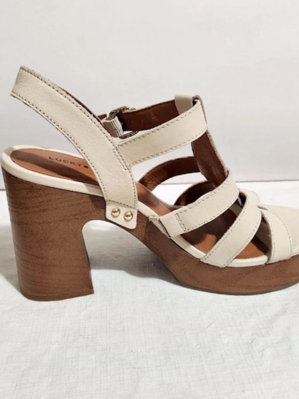 Lucky Brand Women's Size 9.5 M  LK Imana Beige Platform Sandals Shoes 361